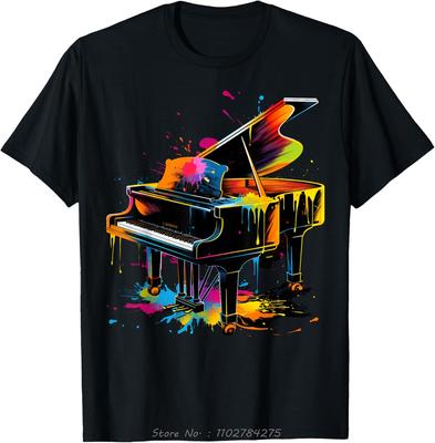 Herenkleding Kinderen Piano Oversized T-shirt Origineel Ontwerp Mode Katoenen T-shirt Aanpasbaar Dames T-shirts Fitness T-shirt