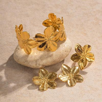 Wondershare Europäisch-Amerikanisches Goldenes Florales Hochzeits-Schmuckset - Strand-Inspirierte Luxus-Accessoires