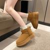 Thick-soled Tide and Snow Boots for Women's Autumn and Winter New Velvet Warm Lazy One-pedal Bread Cotton Shoes
