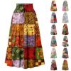 Ladies' Plaid Printed Casual Elastic Waist Drawstring Skirt
