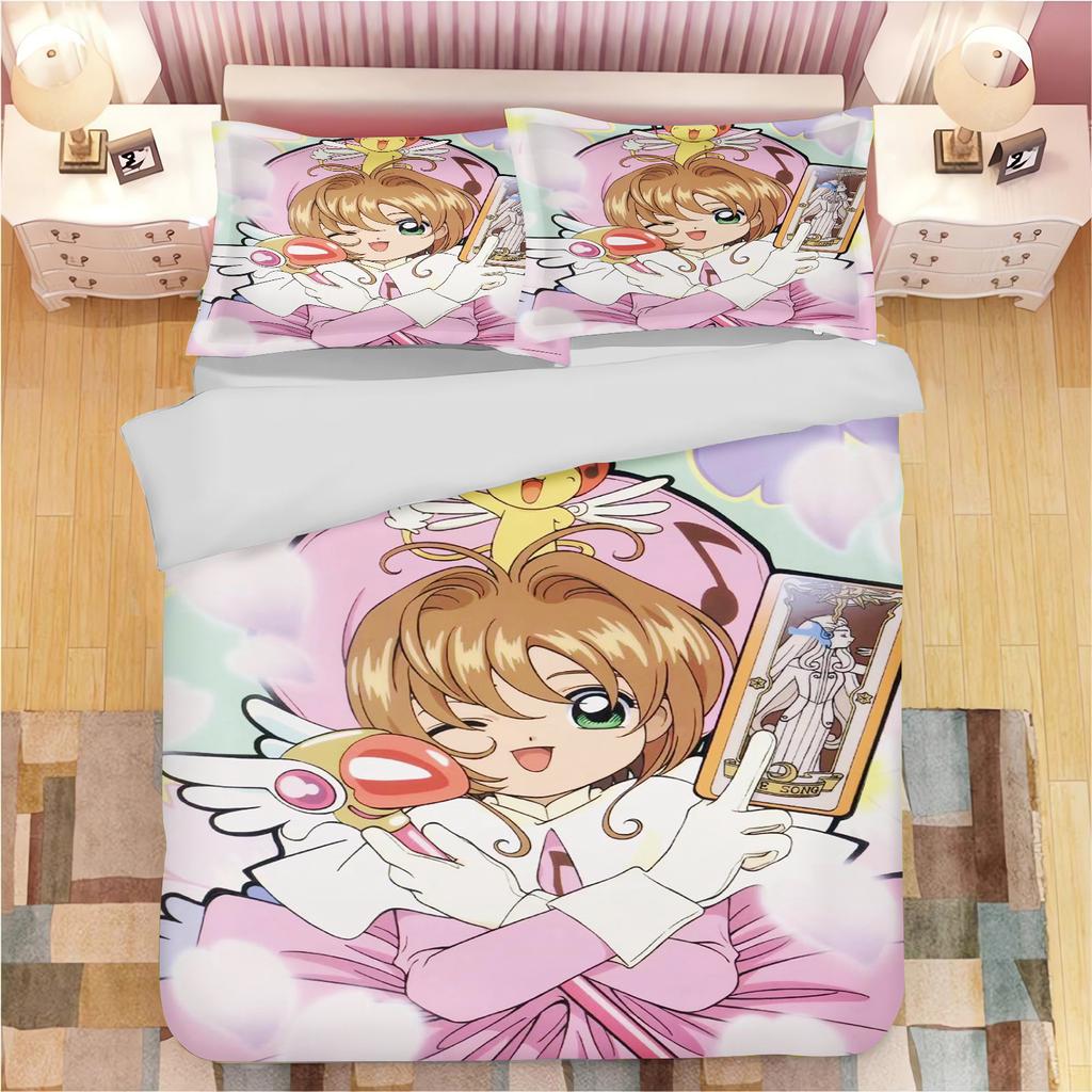 Cardcaptor Sakura Anime Printed Pillowcase Set for Adults and Children Duvet Cover Comforter Home Fashion Boys Girls 3D Bedding