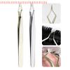 Anti Slip Stainless Steel Lash Extension Tweezers, Curved Tip, Straight Tweezers, High Precision Nail Art, Makeup Beauty Tools