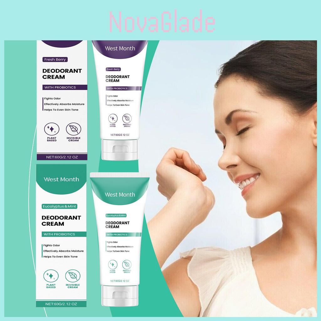 Premium West Month Body Care Cream For Odor Control And Freshness In Eucalyptus Mint Scent