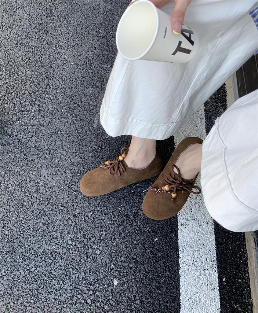 All-inclusive 2025 Boken spring new thin versatile loafer shoes fairy wind autumn and winter leather