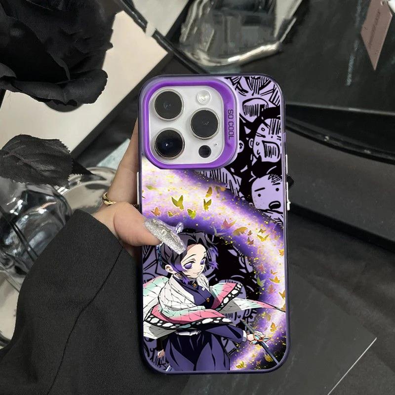Demon Slayer Cartoon Anime Frosted Case for iPhone 17 Air 16 E 15 14 Plus 13 12 Mini 11 Pro Max Acrylic Sheet Silicone Cover
