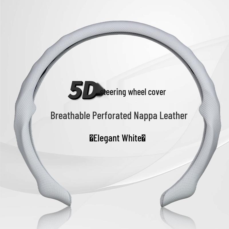 Universal 5D Suede & Nappa Leather Steering Wheel Cover - Anti-Slip, All-Season Protection Default Size