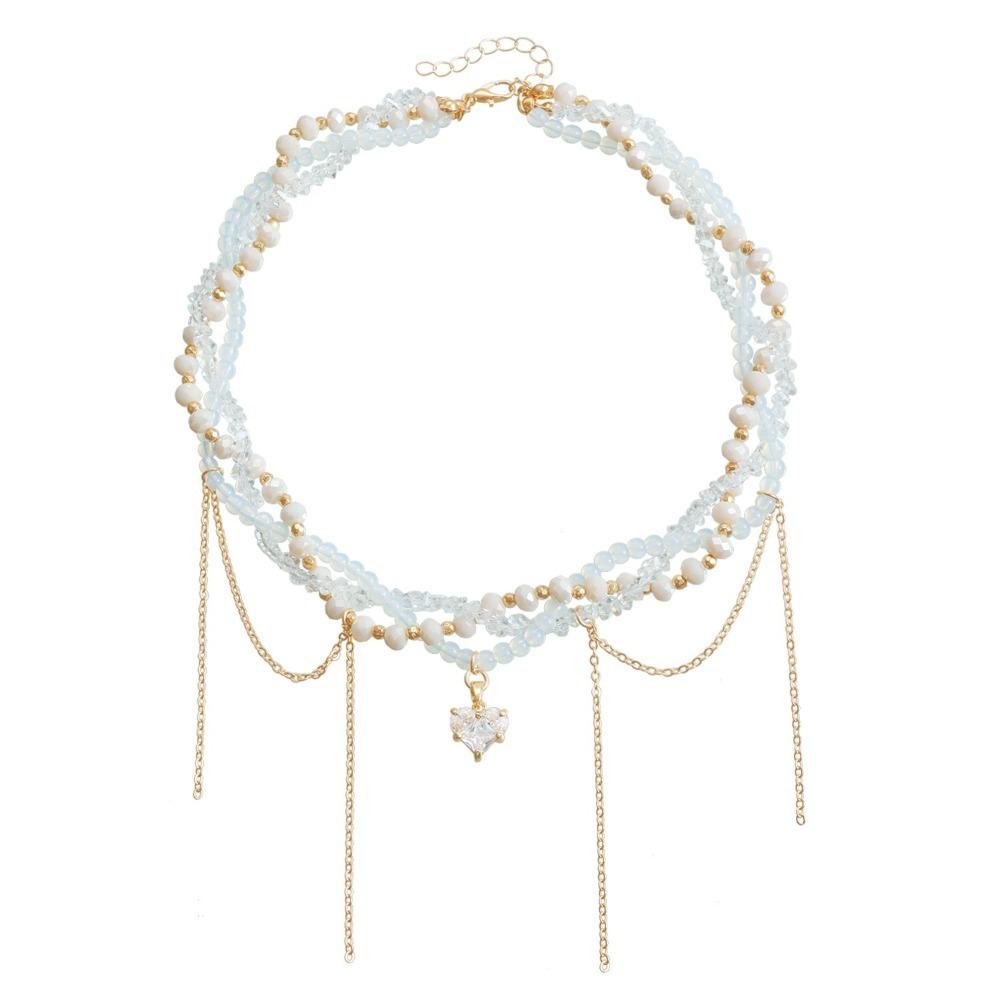 

Кисточки Подвески Ожерелья Продвинутое Многослойное Ожерелье-Чокер из Камней Сердце Неправильной Формы Цепочка для Ключицы Ювелирные Изделия Подарок на День Святого Валентина