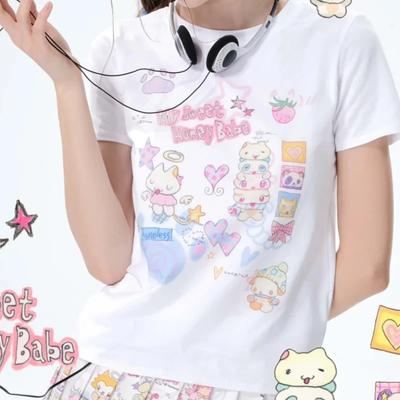 T-shirts mignons pour filles avec imprimé graphique gothique grunge Y2k pour femmes, t-shirts Emo pour filles avec impression de lettres, haut d'été à manches courtes, vêtements