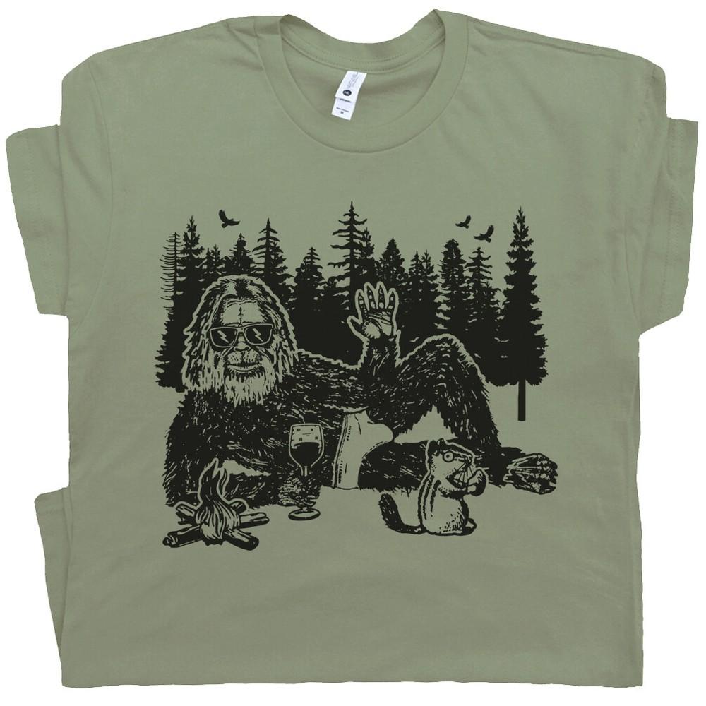 Sexy Bigfoot T Shirt Funny Sasquatch Shirts for Men Women Guys Weird Cryptid Unisex T-Shirt S
