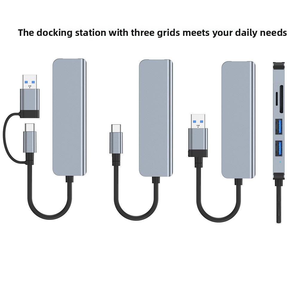 5 in 1 USB C Hub for Laptop with USB 3 0 Ports Card Reader HDMI Ethernet Adapter Multi Port Docking Station