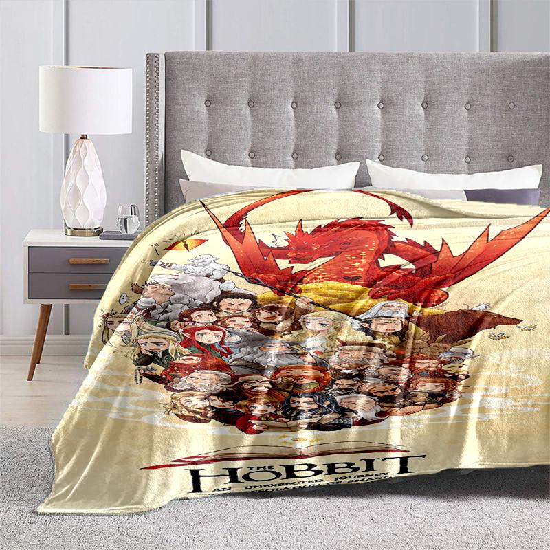 1pc The Hobbit Trilogy Cartoon Blanket,Portable Throw for Travel & Camping, All Season Cozy Blanket,Ideal Gift