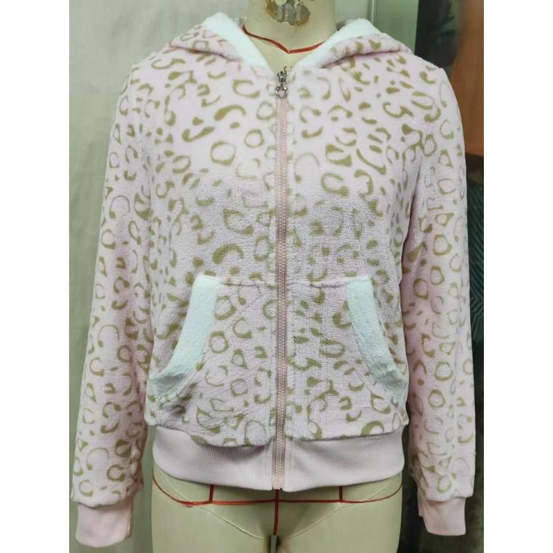 Cute Leopard Pint Hooded Y2k Clothes Aesthetic Vintage Kpop Women's Sweatshirts Zip-up Grunge Gyaru Hoody Gothic