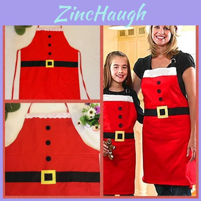Christmas Family Party Apron With Mechanical Sewing For Holiday Celebrations