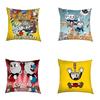 Cuphead Mugman 45x45cm  Pillow Case Decor Home Cartoon Game Nordic Cushion Cover Soft Pillowcase