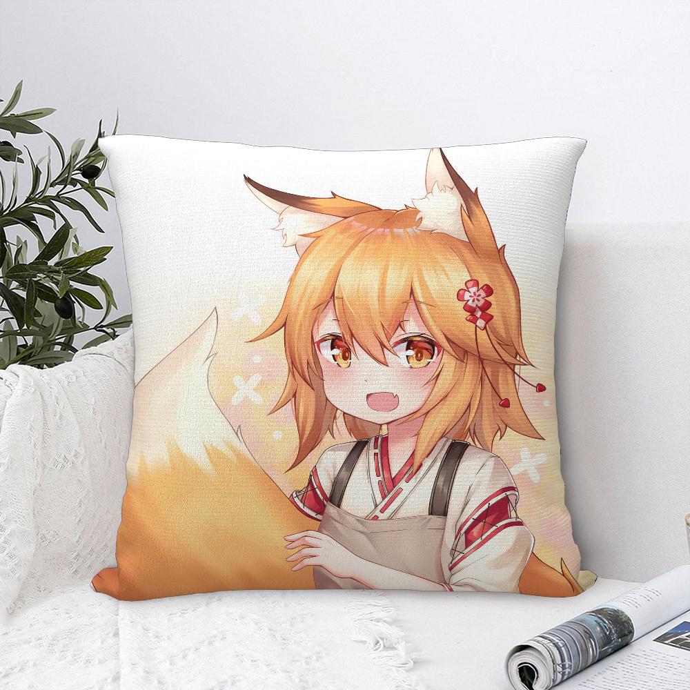Helpful Fox S-Senko-san Pillow Case Sofa Decorative Home Double-sided Print Plush Square Throw Pillow Covers Cushion Decor Cover