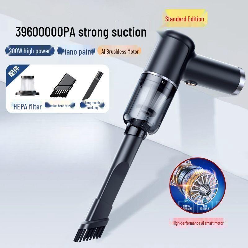 Rechargeable Dual-Purpose Vacuum & Blower: Handheld Cleaner for Home, Car, Desktop, Wardrobe & Hair Drying Tasks.