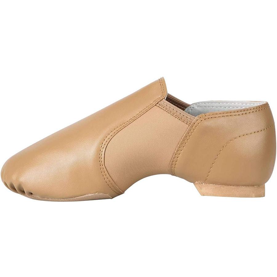 Women and Men's Dance Shoes Unisex Sheep Leather Upper Slip-on Jazz Shoe (Brown)