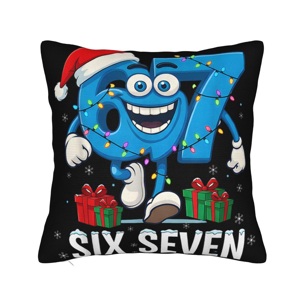 67 Sześć Siedem Zabawna Włoska Brainrot Gamingowa Memowa Poszewka na Poduszkę Miękka Poszewka na Poduszkę Urocza Zabawna Poszewka na Poduszkę do Salonu Kanapy