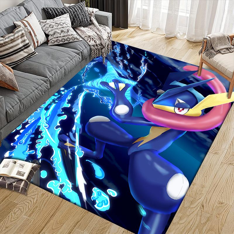 Greninja Theme Illustration Square Area Rug, Non-Slip Floor Mat for Bedroom, Perfect Gift for Pokemon Fans.chl