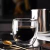 80ml Egg Shaped Double Wall Glass Cup Handleless Heat Insulated Clear Thick Glass Mug for Coffee Tea Water Minimalist Design