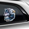 Autoaufkleber Majestätischer Adler und Wolf Vinyl-Aufkleber Wasserdicht Heckscheibe Motorrad Wohnmobil Stoßstange LKW Laptop Dekoration JM98