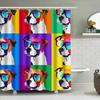 Adorable Dachshund Love Hearts Blue Shower Curtain For Bathroom Decor High-Quality Fabric Waterproof Design Suitable For Pet Lov