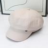 Retro leather octagonal hat female autumn and winter British newsboy hat showing face small painter hat versatile PU leather beret