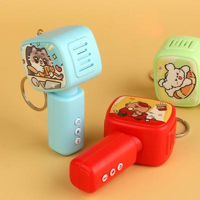 Mini Anahtarlık Oyuncak Taşınabilir Karikatür Mikrofon Kaydedici Müzikli Küçük Çift Fonksiyonlu Anahtarlık Erkek Kız Çocukları İçin