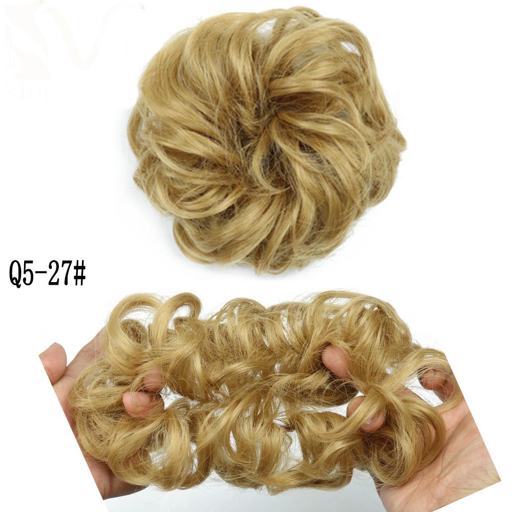 LISI HAIR Synthetic Curly Scrunchie Chignon with Elastic Rubber Band Messy Bun Ponytails Extension for Women