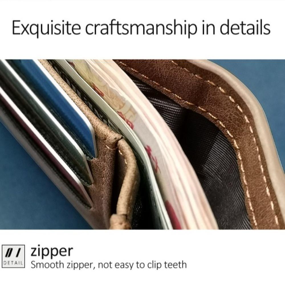 Vintage Men's Wallet Solid Color Card Pack Cute Short Purse  Home