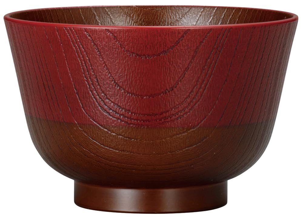 Kano Japanese Traditional Color Lacquer Soup Bowl 330ml Ancient Vermilion 74530