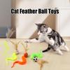 Katzen hüpfball mit interaktivem Katzenspielzeugball Zahnen Hohe Elastizität 3 Stück Farbe Schwanz Vogeljagd Spiel für Haustier Bewegung