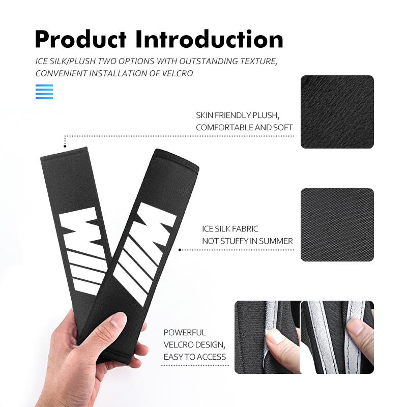 UWGK8 Car Seat Belt Shoulder Pad Plush Backpack Straps Neck Cushion For BMW M F10 F20 F30 F40 F15 F25 F26 F31 F49 E62 E83 E84