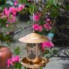 Bird Feeder with Rainproof Roof Metal Feeder Large Capacity Grain Storage Bin And Tray Feeder for Outdoor Garden Patio