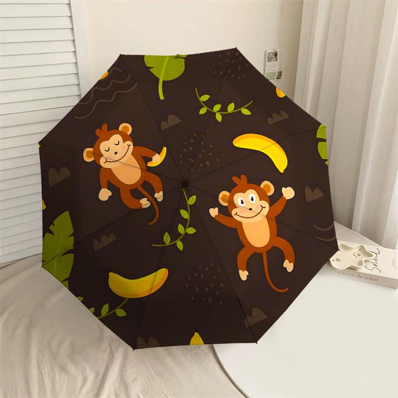 

1PC monkey banana Umbrella-8-Rib Reinforced, Automatic Open, Lightweight & Durable, Cute Fashion Accessory for Outdoor-T358