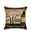 Vintage Beer Bottle Cartoon Pillow Case Alphabet Beer Printed Throw Pillow Vintage Home Decorative  Linen Cushion Cover