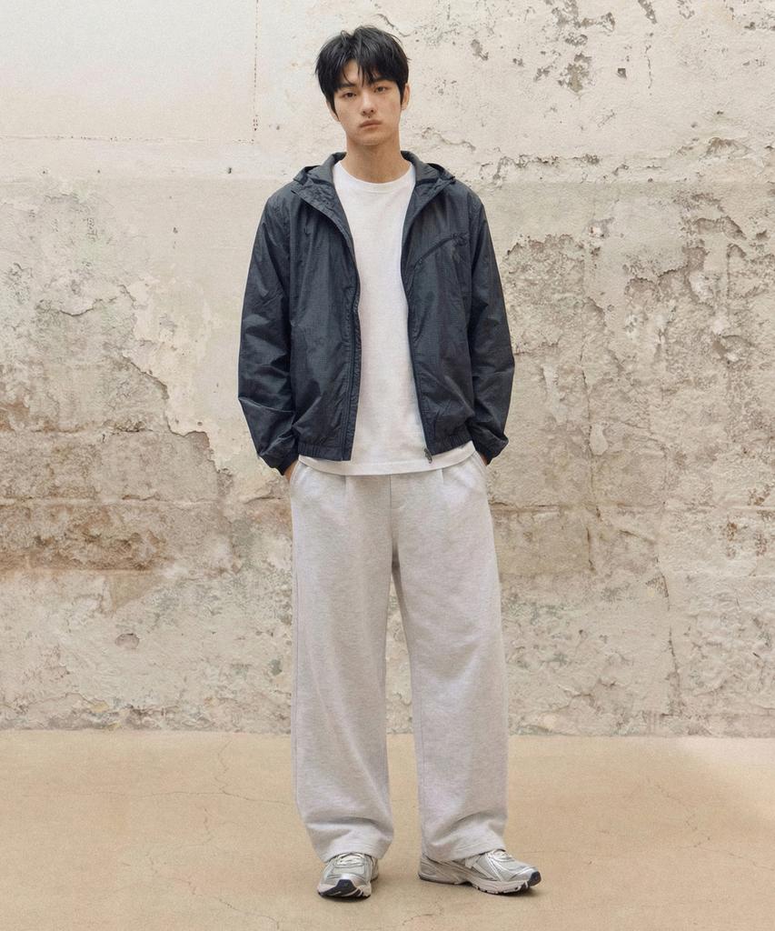 AGOD Carpenter Daimaru Sweat Wide Pants [White Melange]