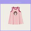 Girl Summer Cotton Sleeveless Dress With Cute Print For Kids Playwear