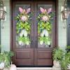 Easter Bunny Wreath Door Hanging Decoration - Cartoon Theme Artificial Plant Easter Front Door Decor