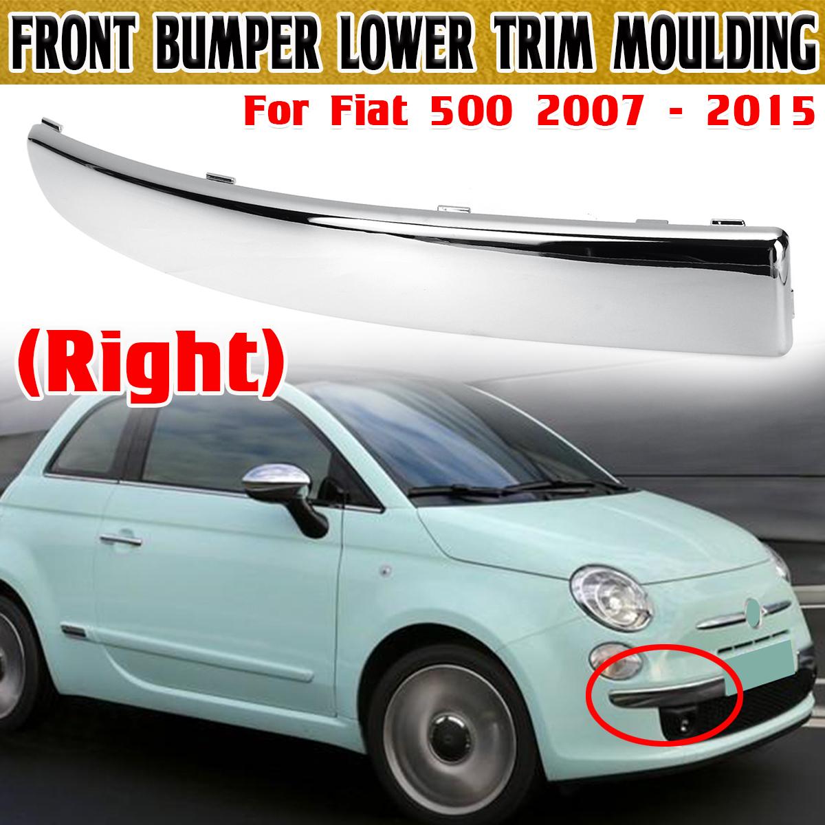

Правая сторона для FIAT 500 2007 2015 Нижняя хромированная накладка переднего бампера