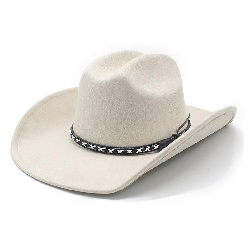 One-word top deerskin top hat women's European, American and British western cowboy hat men's jazz hat