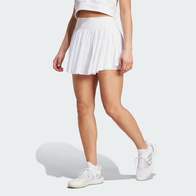 Adidas Solid Color Outdoor Sports Elastic Waist Midrise Casual Skirt Women Bottoms White IT4687