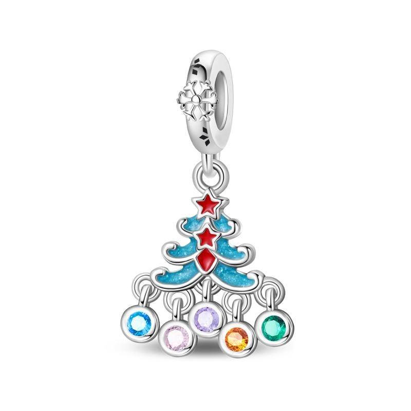 Copper Santa Claus Charms Bead Christmas House Dangle Pendant Fit Bangle Bracelet Necklace Diy Jewelry