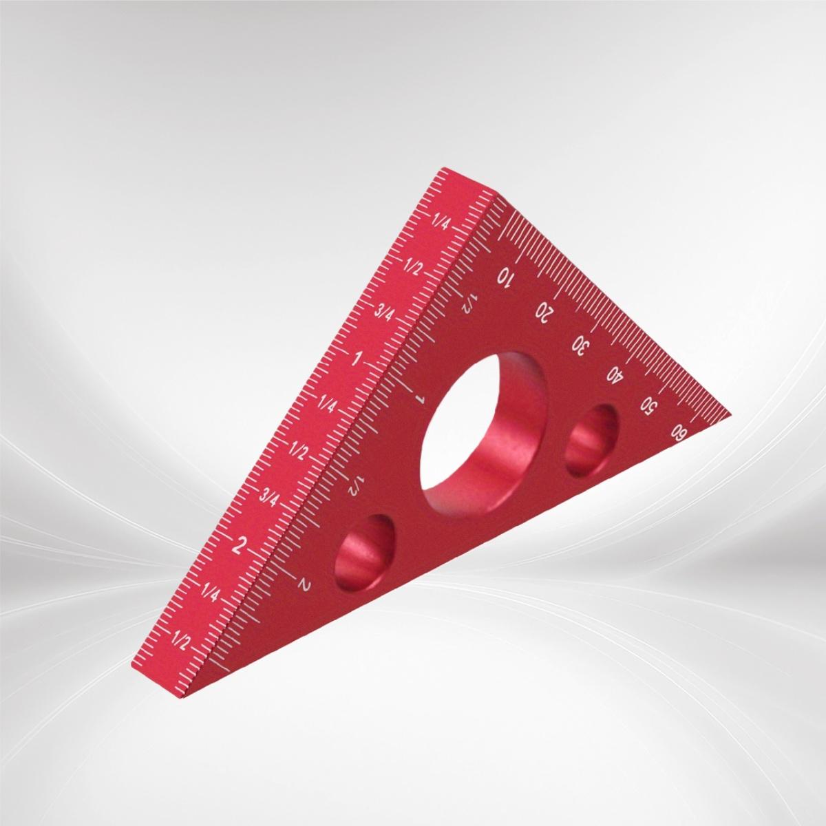 

Dual-Scale Aluminum Alloy Triangle Woodworking Angle Ruler, Metric & Inch Measurements 45° & 90° Angles Precision Markings Tools