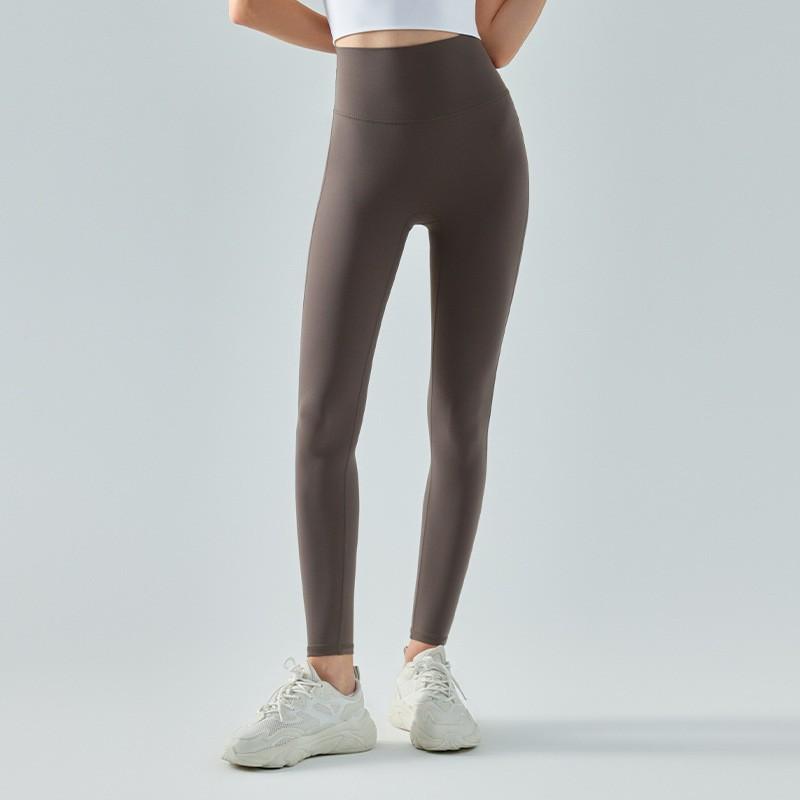 No Embarrassment Line Yoga Pants Long Women's Waxy Soft Peach Hip Fitness Pants High Waist Hip Lift Running Tight Sports Trousers
