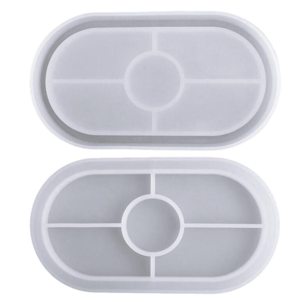DIY Tray Mold Oval Silicone Coaster Mold Resin Casting Jewelry Plate Making Molds Jewelry Storage