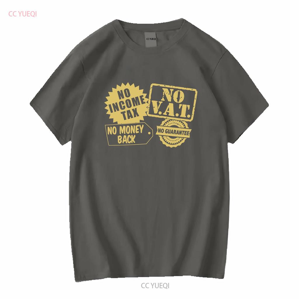 Keine Einkommensteuer Mehrwertsteuer T-Shirt Nur Narren und Pferde Del Boy Rodney Lustiger Witz Vintage Gewaschenes Oberteil für den Alltag Mode homme