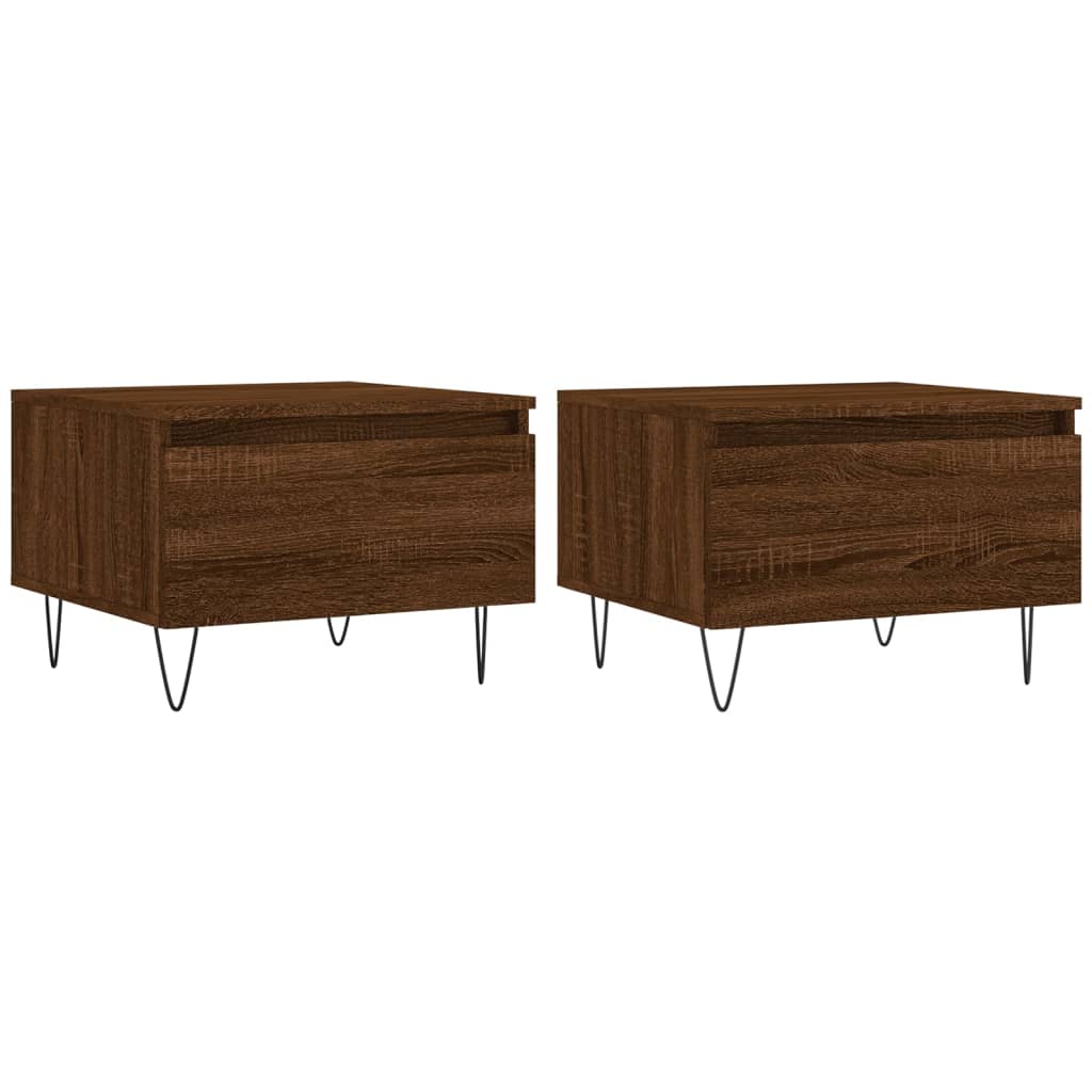 Coffee Tables Set of 2 Brown Oak Effect 50 x 46 x 35 cm Particleboard