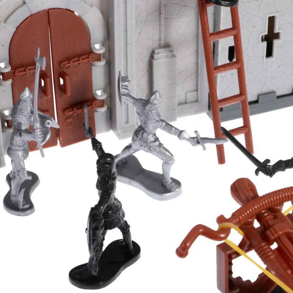 56 dílů 3D hrad Stavebnice Rytířský střet Herní sada Dětské DIY montážní hračky
