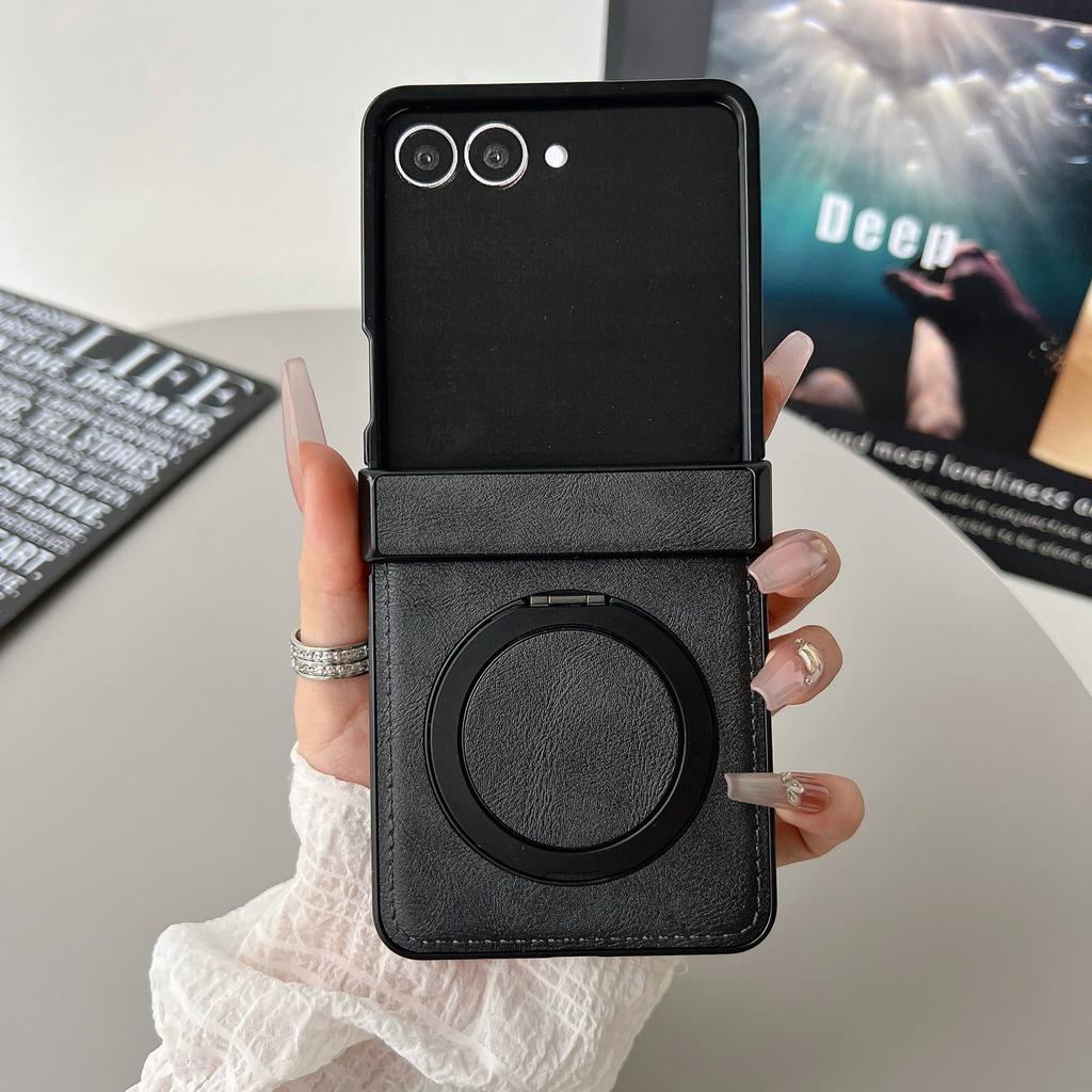 Zflip1 folding screen leather pattern magnetic rotating bracket Zflip1/1/1/1 wireless charging anti-drop simple business